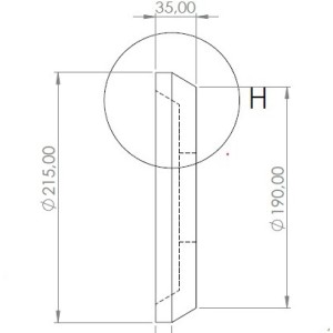 Абразив за клапани 12S 215x35x76,2  99BA80K9V03 /4 - TYROLIT Type Nr: 34795204