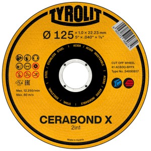 Отрезен диск 41F 125x1x22,23 CA60Q-BFP - TYROLIT Type Nr: 34597627